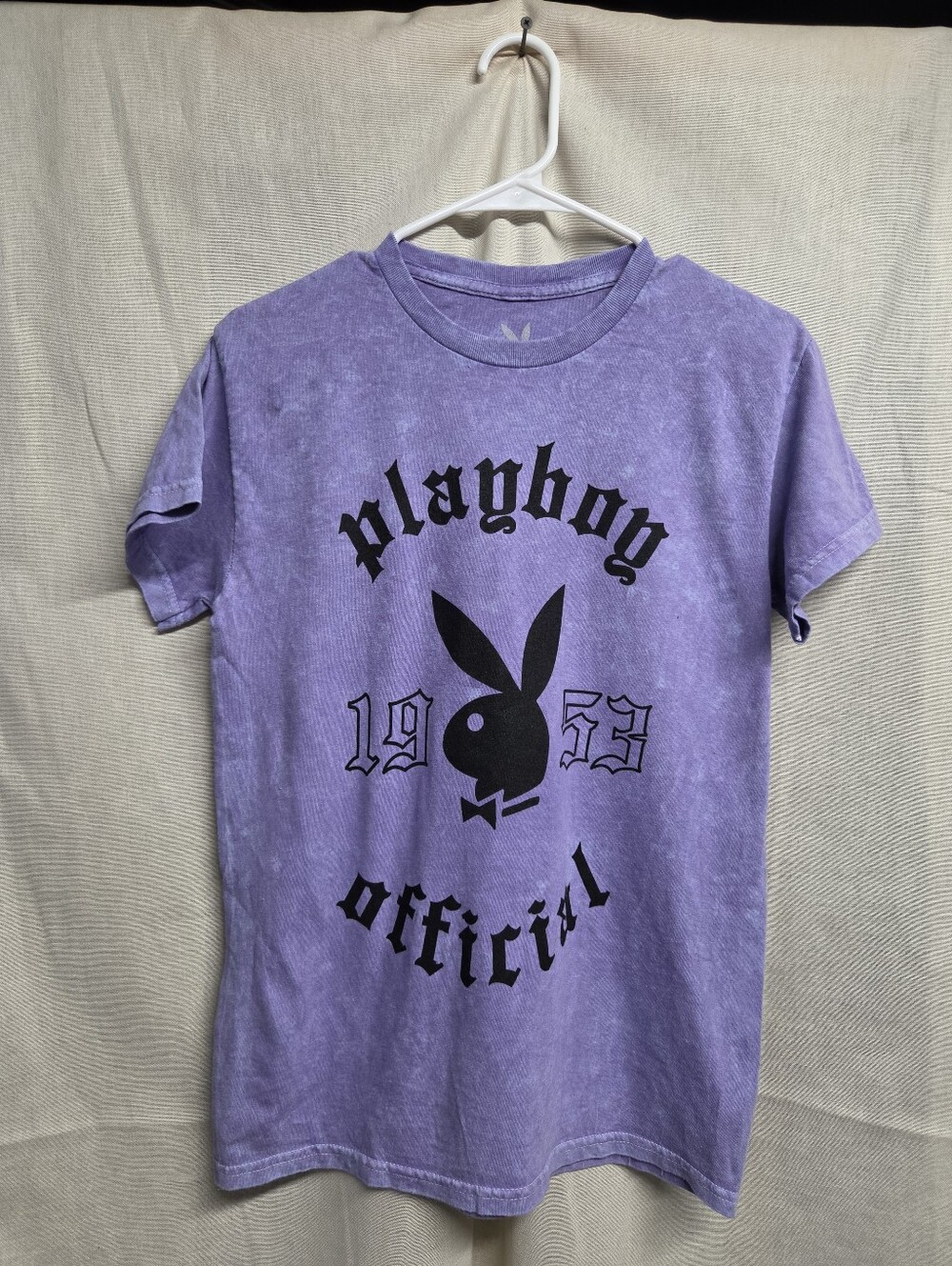 PLAYBOY Purple Tee with Black Bunny Graphic